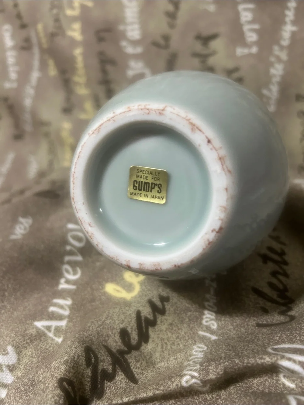 Gump's San Francisco Celadon Vase